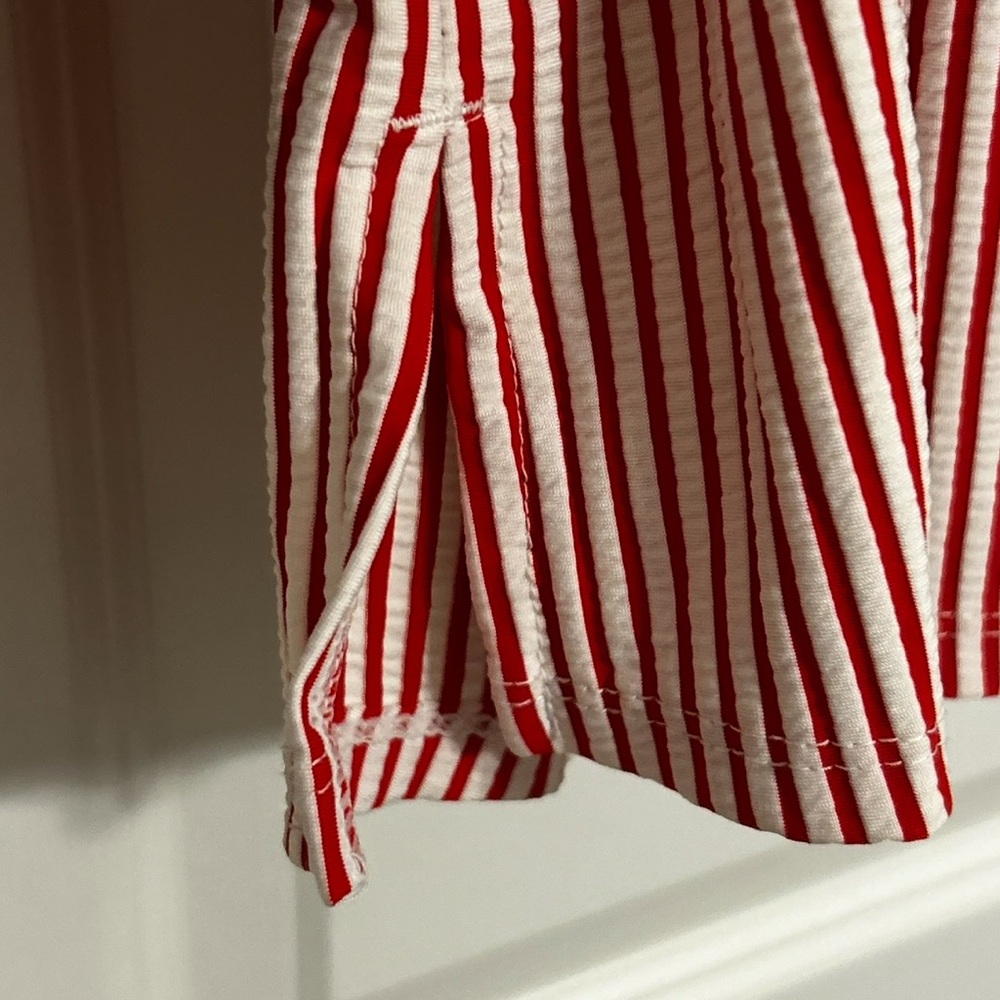 Swim by Cacique Red & White Striped Seersucker Swim Skirt with Brief Size 16 - Picture 4 of 9